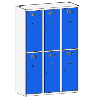 Compartment locker 3x300mm x2, RAL7035/5010 - Storit