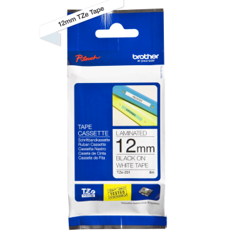 Brother TZE-231 adhesive tape yellow, black text, width 12 mm - Storit