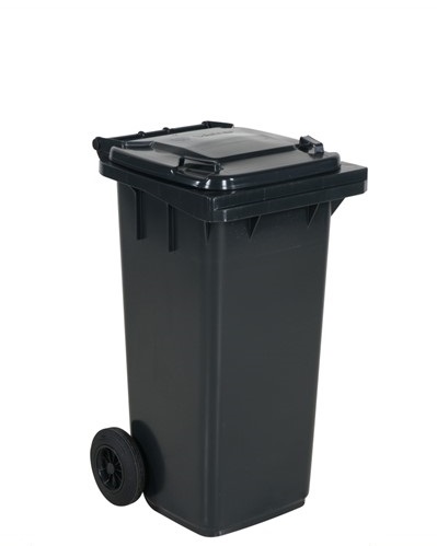 Waste container with wheels 120 L, grey lid - Storit
