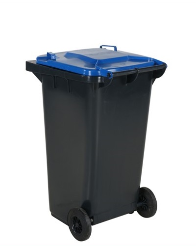 Waste container with wheels 240 L, blue lid - Storit