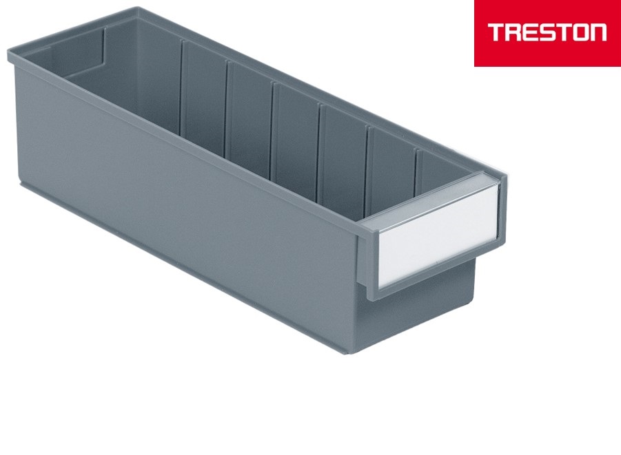 Shelf bin 400x132x100 mm, 4015 grey - Storit