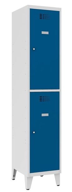 Compartment locker Storit 1x400mm x2 on legs, RAL7035/5010 - Storit