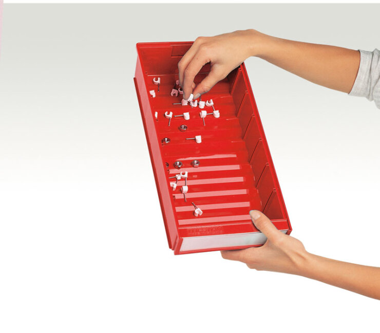 Shelf bin cabinet 300x400x395 mm, 0830 red - Storit