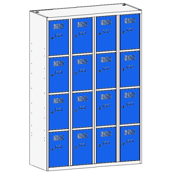 Compartment locker 4x300mm x4, RAL7035/5010 - Storit