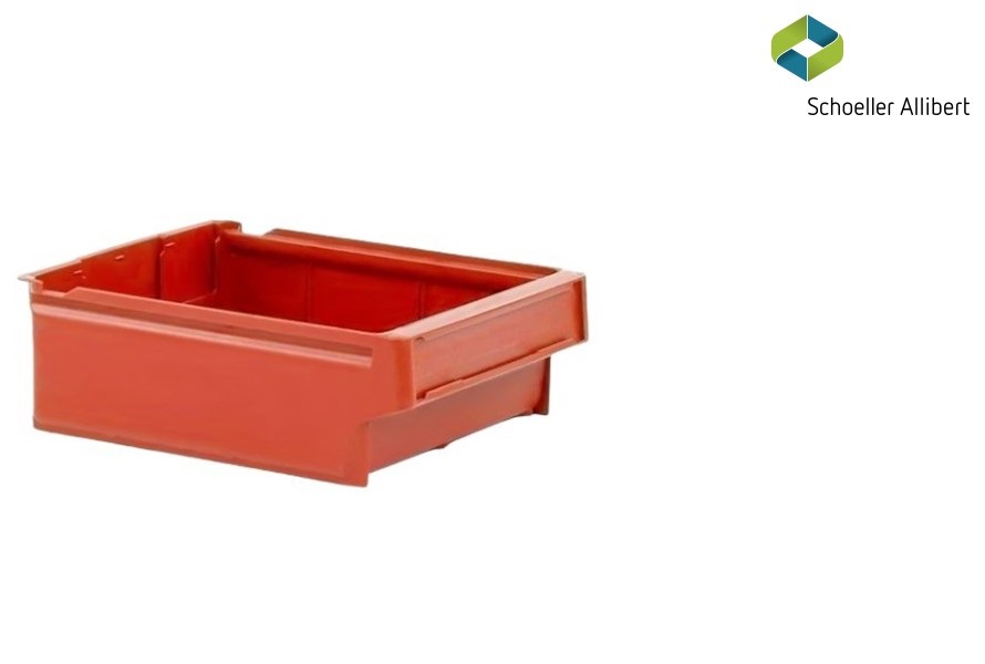 Shelf bin 300x230x100 mm, red - Storit