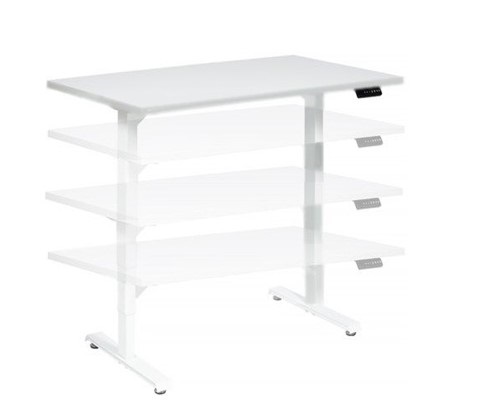 Adjustable office desk 1400×670 mm, white - Storit