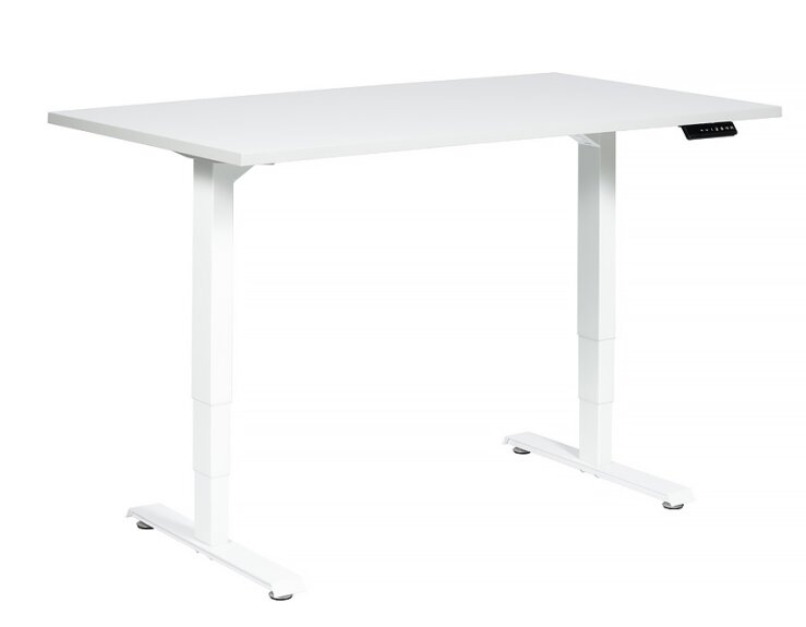 Adjustable office desk 1400×670 mm, white - Storit