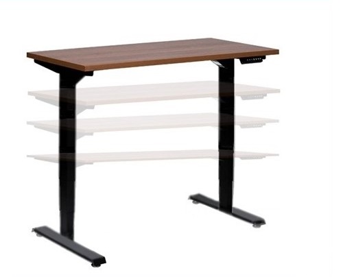 Adjustable office desk 1400×670 mm, black - Storit