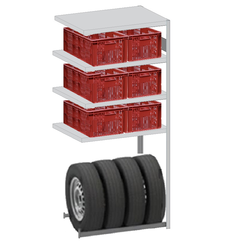 Garage shelf METRO 600x1000xH2100 6 storage compartments - Storit
