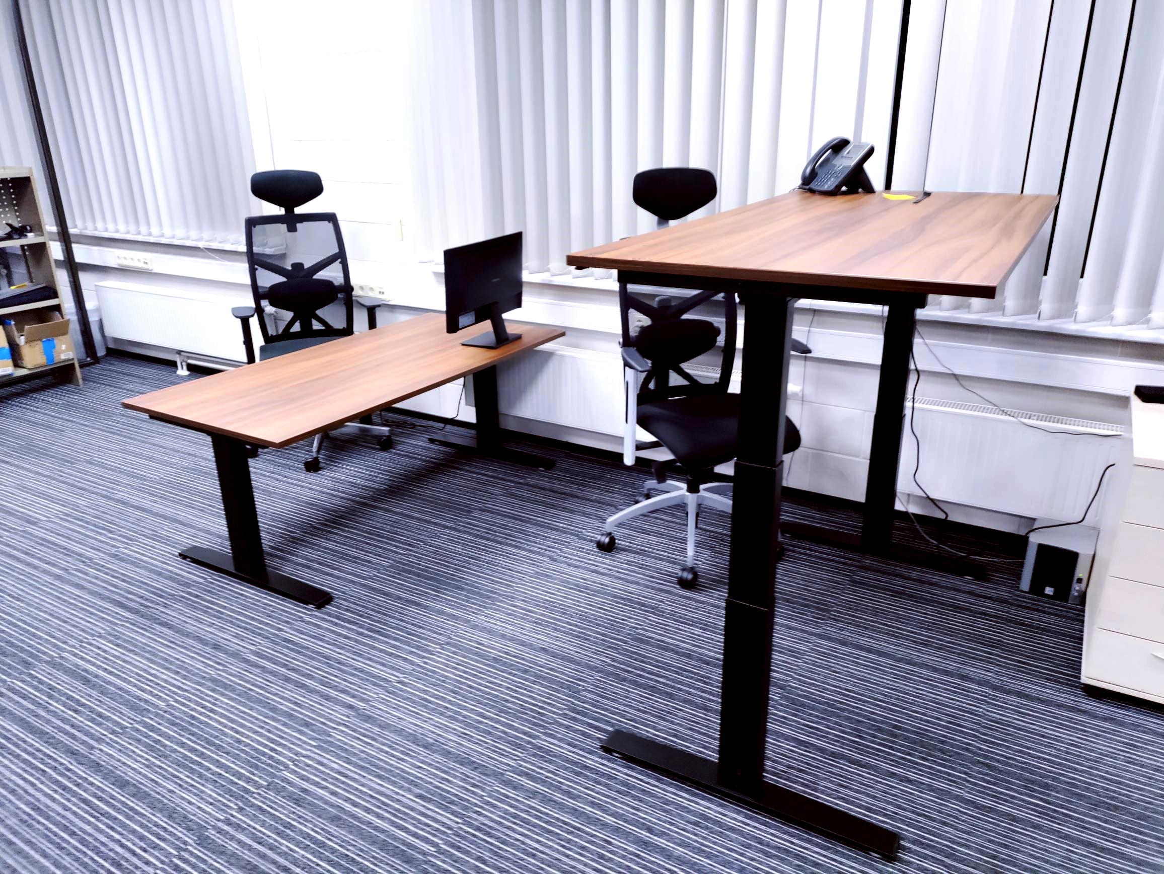 Adjustable office desk set black2 - Storit