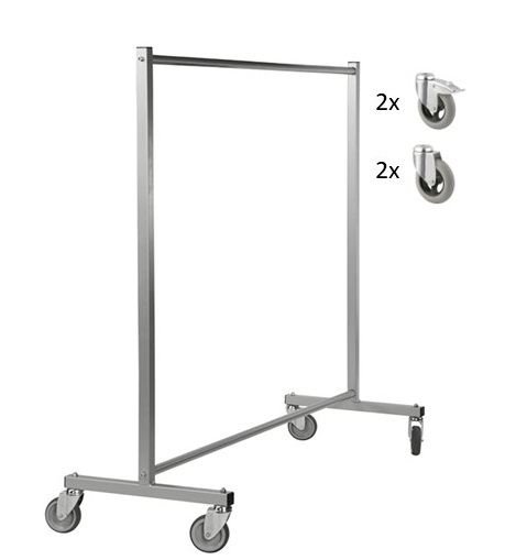 Clothes rack with wheels 1700x600x1690 mm, brakes - Storit
