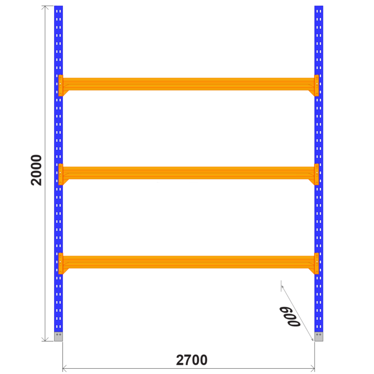 LongSpan rack 600x2700xH2000mm, main part - Storit