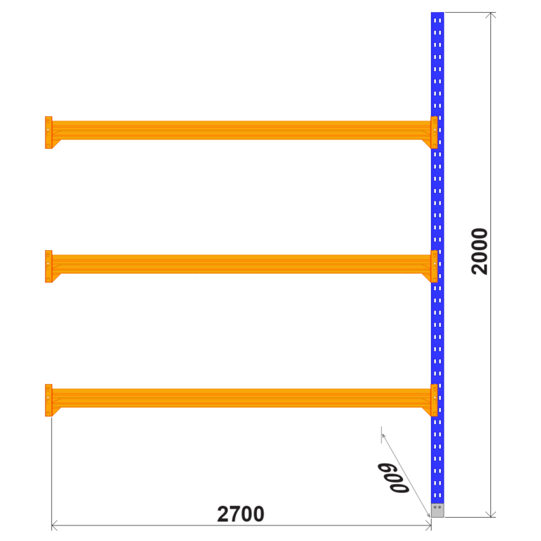 LongSpan rack 600x2700xH2000mm, extension - Storit