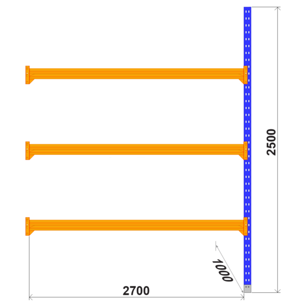 LongSpan rack 1000x2700xH2500mm, extension - Storit