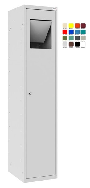 Laundry locker H1800x400x500 mm MKB 5 with a flap door, RAL7035/7035 - Storit