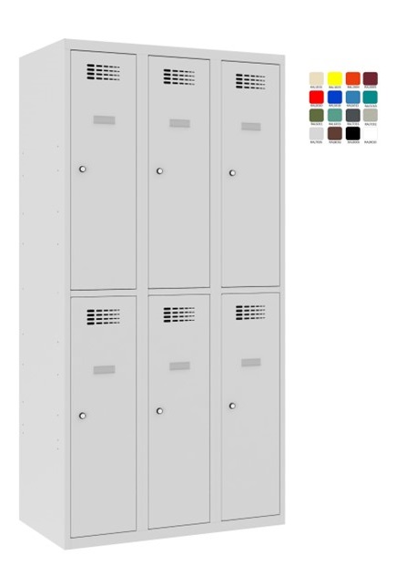 Шкаф Storit для хранения вещей 3×300мм x2, RAL7035/7035 - Storit
