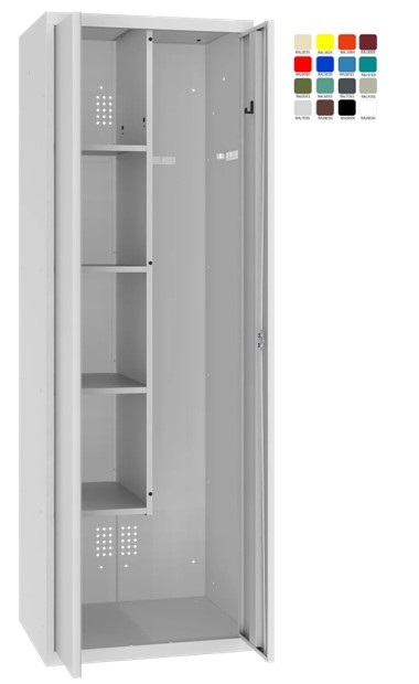 Шкаф Storit 62 для уборочного инвентаря 1800x600x500 мм, RAL7035/7035 - Storit
