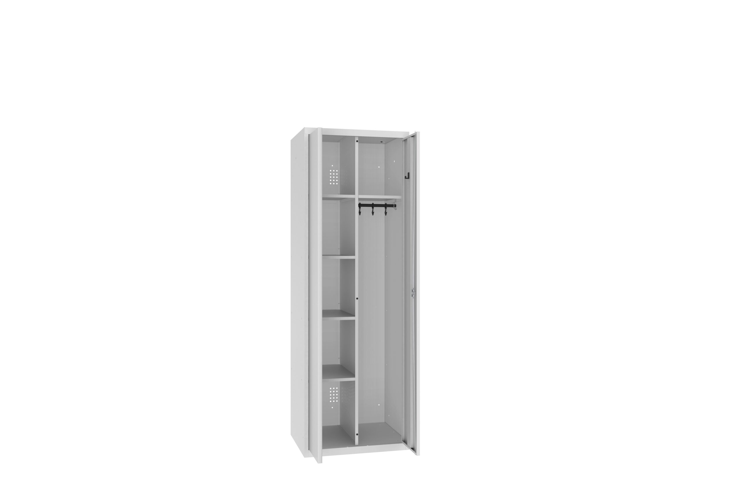 Шкаф для уборочного инвентаря 61, 1800x600x500 мм, RAL7035/7035 - Storit