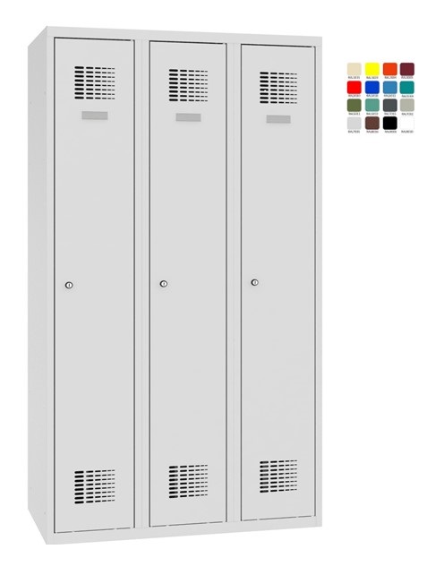 Wardrobe locker 3x400mm, RAL7035/7035 - Storit