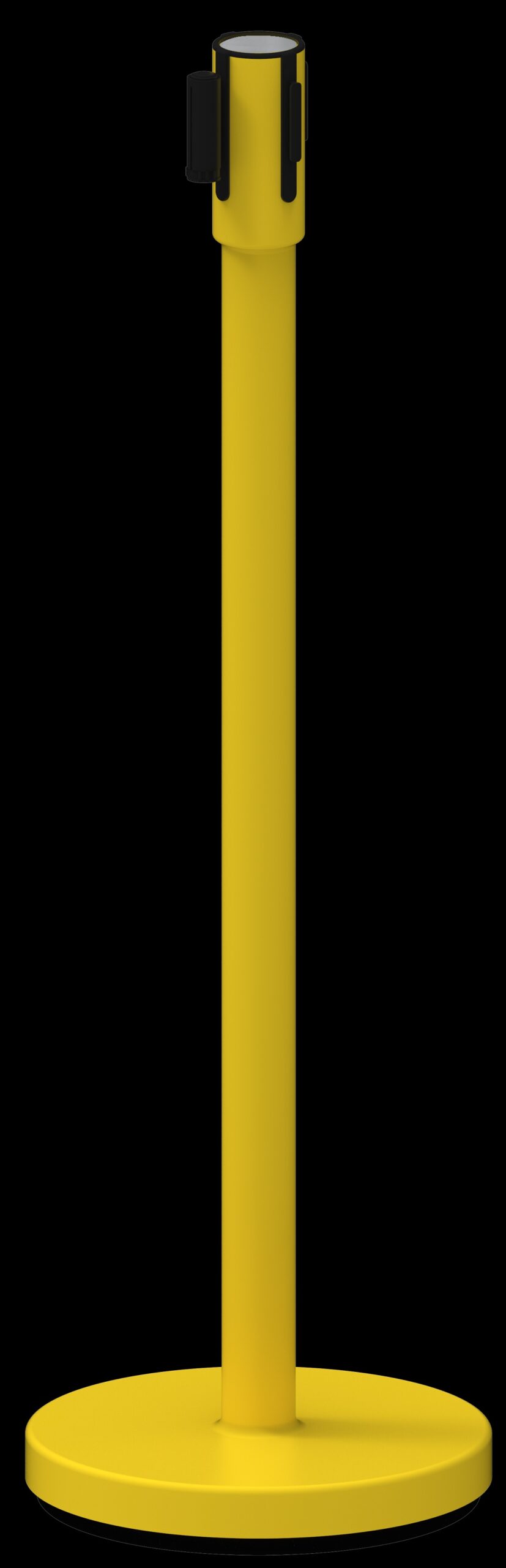 Мобильная стойка ограждения, желтая, с черной лентой 2 м - Storit