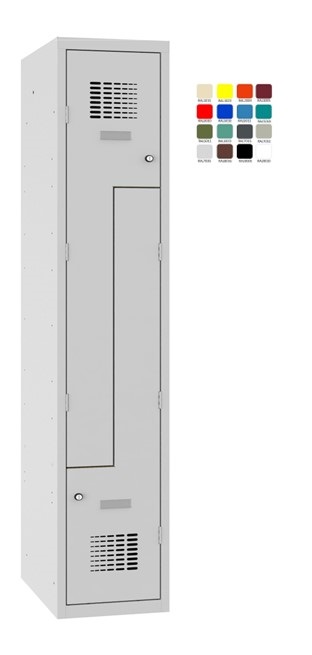 Wardrobe locker Storit S-door 1×400 mm, RAL7035/7035 - Storit