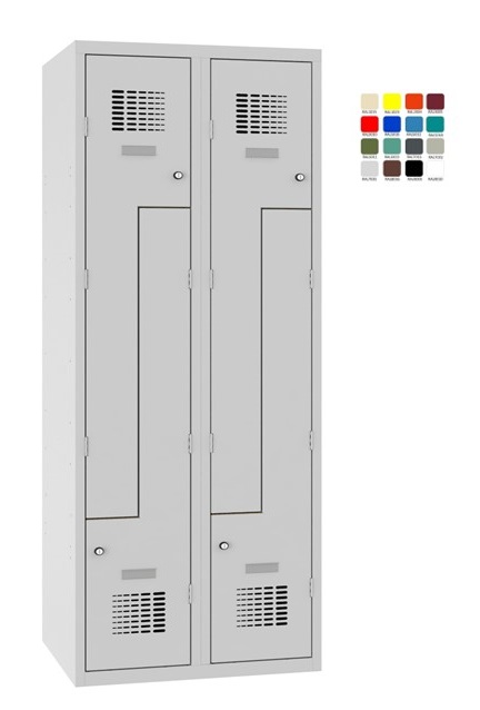 Wardrobe locker S 2×400 mm, RAL7035/7035 - Storit