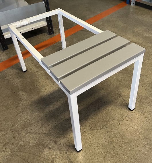 Foot frame with a bench 400  mm, frame white, bench grey - Storit