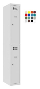 Compartment locker 1x300mm x2, RAL7035/7035 - Storit