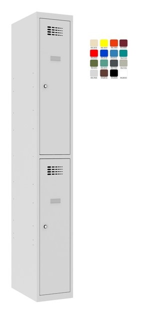 Шкаф Storit для хранения вещей 1×300мм x2, RAL7035/7035 - Storit