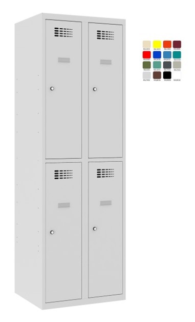 Compartment locker 2x300mm x2, RAL7035/7035 - Storit
