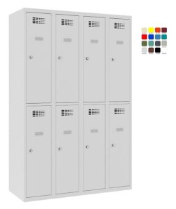 Compartment locker 4x300mm x2, RAL7035/7035 - Storit