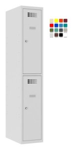 Compartment locker 1x400mm x2, RAL7035/7035 - Storit