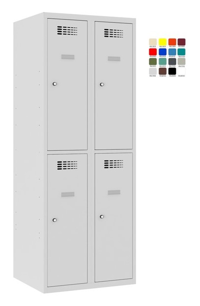 Шкаф для хранения вещей 2×400мм x2, RAL7035/7035 - Storit