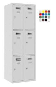 Compartment locker 2x300mm x3, RAL7035/7035 - Storit
