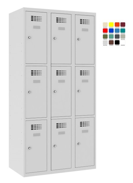 Compartment locker Storit 3x300mm x3, RAL7035/7035 - Storit