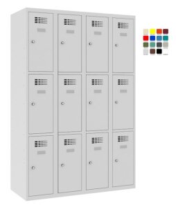 Compartment locker 4x300mm x3, RAL7035/7035 - Storit