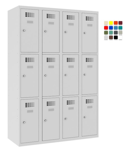 Шкаф для хранения вещей 4×300мм x3, RAL7035/7035 - Storit
