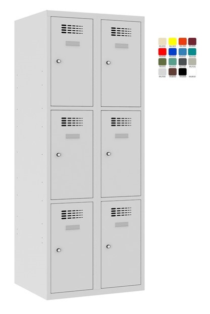 Compartment locker 2x400mm x3, RAL7035/7035 - Storit