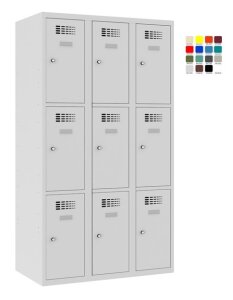 Compartment locker 3x400mm x3, RAL7035/7035 - Storit