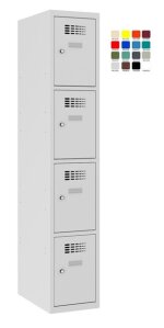 Compartment locker 1x400mm x4, RAL7035/7035 - Storit