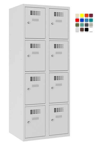 Шкаф Storit для хранения вещей 2×400мм x4, RAL7035/7035 - Storit