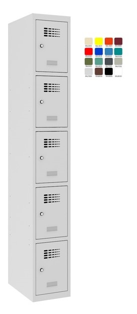 Шкаф Storit для хранения вещей 1×300мм x5, RAL7035/7035 - Storit