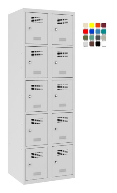 Шкаф Storit для хранения вещей 2×300мм x5, RAL7035/7035 - Storit