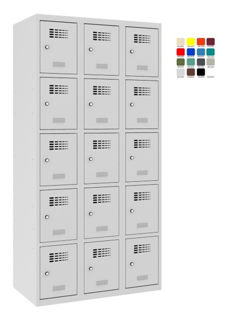 Шкаф Storit для хранения вещей 3×300мм x5, RAL7035/7035 - Storit