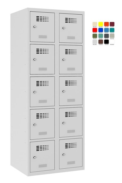 Шкаф Storit для хранения вещей 2×400мм x5, RAL7035/7035 - Storit