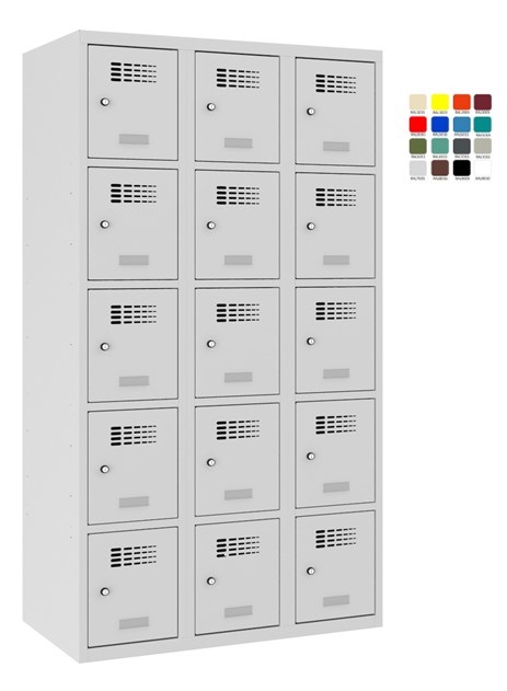 Шкаф Storit для хранения вещей 3×400мм x5, RAL7035/7035 - Storit