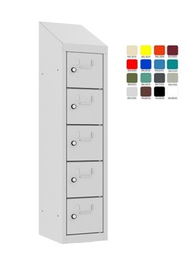 Металлический шкафчик Storit, 5 дверей, RAL7035/7035 - Storit