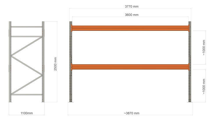 Aluseriiul Storit Premium 2500x3600x1100 mm (kls), põhiosa (4x700kg/3x930kg) - Storit