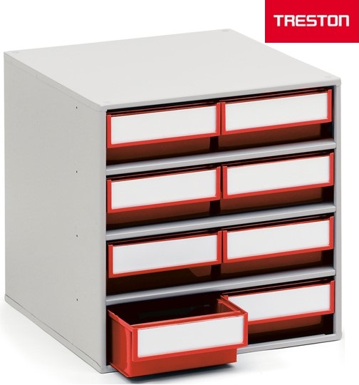 Shelf bin cabinet 400x400x395 mm, 0840 red - Storit