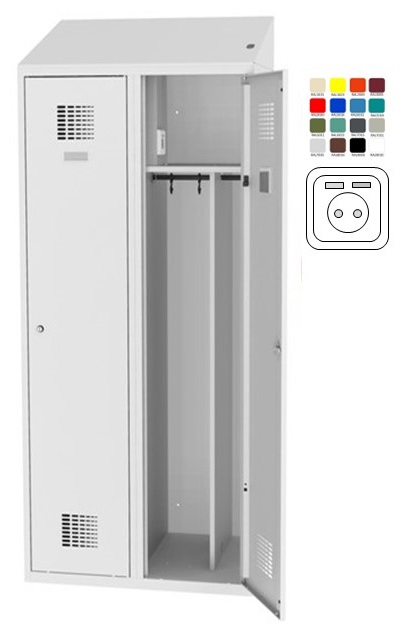 Шкаф для одежды Storit 2×400 мм, 220V+USB, RAL7035/7035 - Storit
